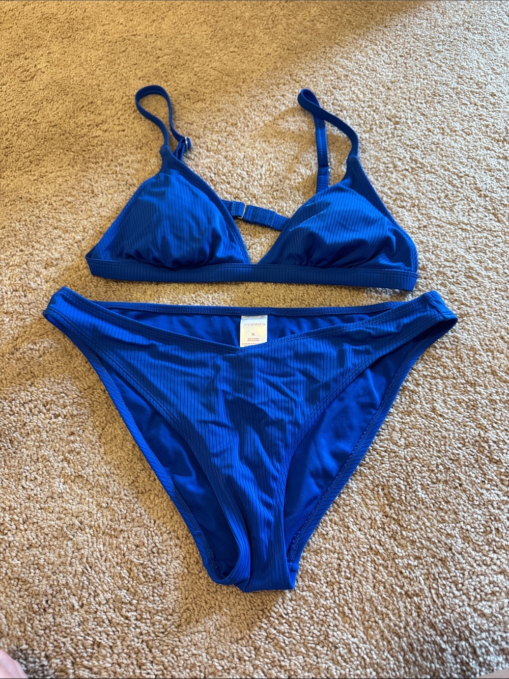 Royal Blue Ribbed Bikini Set - Picture 7 of 7